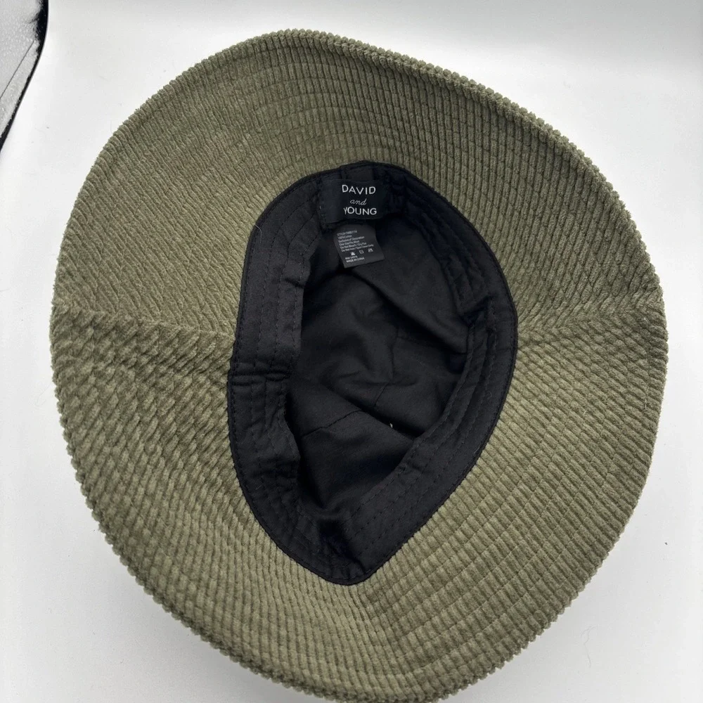 David And Young Womens Corduroy Bucket Hat Olive Green Preppy Classic FWBU114